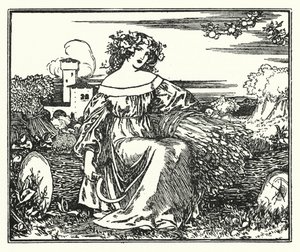 Illustration für Gedichte von John Keats: An den Herbst (Lithografie) von Robert Anning Bell