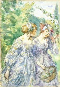 Sieh, wohin meine Liebe geht, mit der süßen Dame Flora spielend von Robert Anning Bell