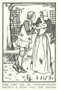 Dann komm, küss mich, süße Zwanzig, die Jugend ist ein Stoff, der nicht andauert von Robert Anning Bell