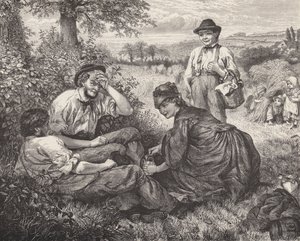 Landarbeiter ruhen sich während der Ernte aus von Robert Barnes