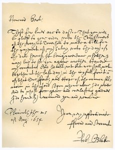 Brief von Admiral Robert Blake an die Kommissare der Admiralität, 25. August 1654 von Robert Blake