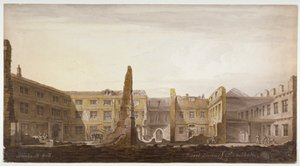 Blackwell Hall während des Abrisses, City of London von Robert Blemmell Schnebbelie