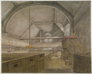 Innenraum der Kapelle in der Kirche St. Bartholomew-the-Great, Smithfield, City of London, 1818 von Robert Blemmell Schnebbelie