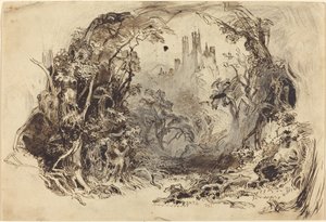 Schloss auf einem Hügel (Kulisse für "Dornröschen und das Biest"?)