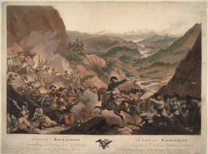 Prinz Bagration führt die Kosaken zum Angriff in den Alpen, 1805 von Robert Carr Porter