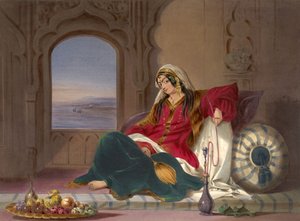 Kandahar Dame von Rang, beim Rauchen, 1848