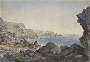 Foilhummerum Bay, Valentia, Blick seewärts vom Punkt, an dem das Kabel...