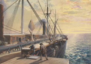 Ansicht, Blick nach achtern, vom Backbord-Paddelkasten der Great Eastern, 1865-66