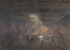 Ansicht des Inneren eines der Tanks an Bord der Great Eastern, 1865-66 von Robert Charles Dudley