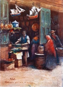 Ein Kochladen im Mercato Vecchio, vor seinem Abriss 1884 von Robert Charles Goff