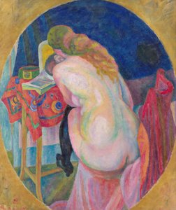 Nackte Frau beim Lesen von Robert Delaunay