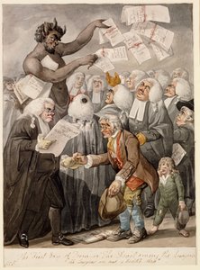 Der erste Schultag - oder der Teufel unter Anwälten von Robert Dighton