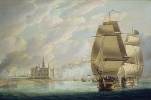 Nelson erzwingt die Passage des Sunds, 30. März 1801, vor der Schlacht von Kopenhagen von Robert Dodd