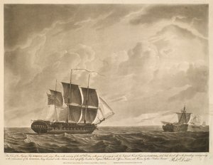 Ansicht der Fregatte EUROTAS am Morgen des 26. Februar 1814 von Robert Dodd