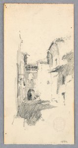 Zeichnung, Straßenszene, 1882
