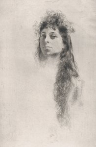 Kopf eines Mädchens mit langen Haaren von Robert Frederick Blum