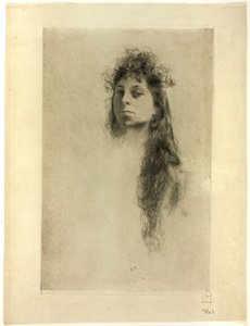 Kopf einer Frau mit langem Haar