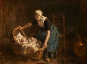 Schlaf, Baby, Schlaf (Öl auf Leinwand) von Robert Gemmell Hutchison