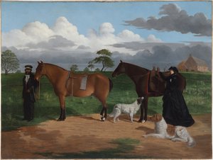Mrs. Adolphus Sceales mit Black Jimmie auf Merrang Station, 1856 von Robert Hawker Dowling