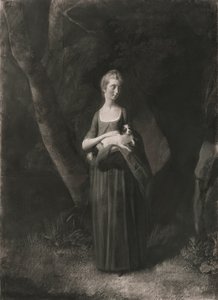 Miss Cunningham mit ihrem King Charles Spaniel von Robert Healy