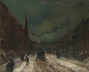 Straßenszene mit Schnee (57th Street, NYC)