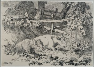 Ruhende Rinder, 1807 von Robert Hills