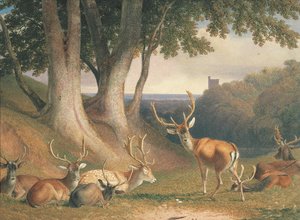Landschaft mit Hirschen, um 1800