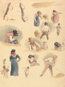 Studien von Heuarbeitern
