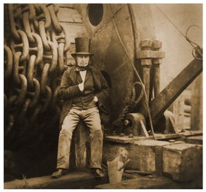 Isambard Kingdom Brunel bei den Startketten der SS Great Eastern von Robert Howlett