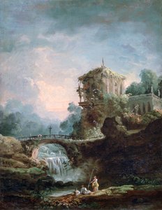Landschaft mit Wasserfall
