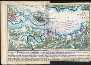 Kopie des offiziellen Plans der Belagerung von Fort Pulaski. Cockspur Island. Savannah Georgia April 1862 - durch Unionstruppen unter Genl Gillmore und Hunter