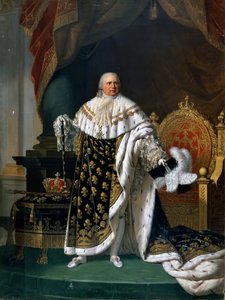 Porträt von Louis XVIII 1755-1824 in Krönungsgewändern von Robert Lefevre