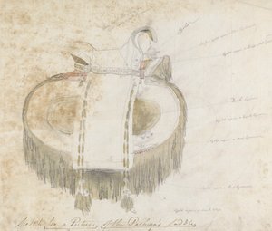 Skizze für ein Bild des Sattels des Peshwa