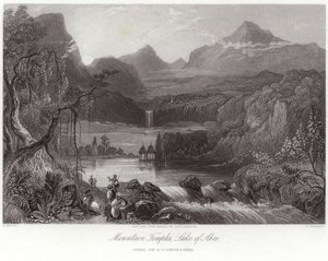 Bergtempel am See von Aboo von Robert Melville Grindlay