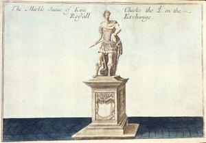 Marmorstatue von König Karl II. (1630-85) auf der Royal Exchange, aus 