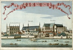 Westminster mit der Abtei, Halle und dem Parlamentshaus, aus 