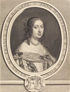 Anna von Österreich, Königin von Frankreich und Navarra von Robert Nanteuil after Pierre Mignard I