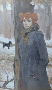Eine Prostituierte in einem Wald im Winter von Robert Noir