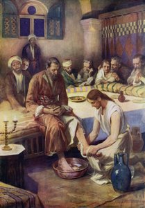 Jesus wäscht den Jüngern die Füße von Robert Payton Reid