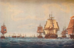 Schlacht von Kopenhagen 1801. Britische Flotte nähert sich