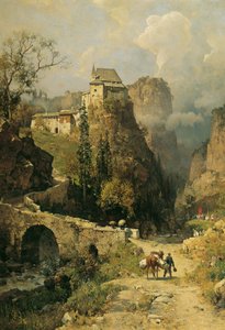 Schlucht und Einsiedelei San Romedio bei Val di Non von Robert Russ