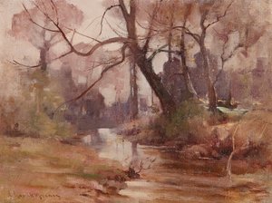 Eine ruhige Lichtung am Fluss