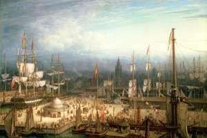 Viermast-Klipper im Hafen von Liverpool, ca. 1810 von Robert Salmon