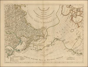 Karte von 1775 - Die russischen Entdeckungen, von der Karte veröffentlicht von der Kaiserlichen Akademie von St. Petersburg