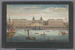 Ansicht des Greenwich Hospital am Fluss Themse in Greenwich