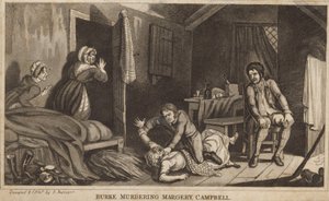 Burke ermordet Margery Campbell (Gravur)