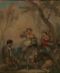 Illustration für Don Quixote (mit Figuren auf einem Esel) von Robert Smirke