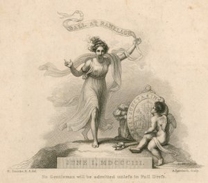 Einladung zu einem Ball in den Ranelagh Gardens, Millbank, London, 1. Juni 1803 von Robert Smirke