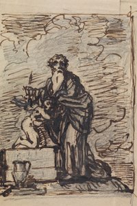 Studie von Abraham, der von Gott geprüft wird von Robert Smirke