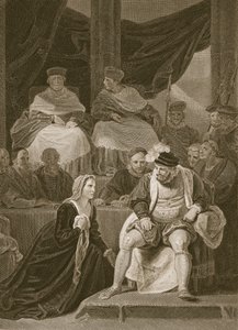 Prozess der Ehe von Heinrich VIII., graviert von T. Holloway, Illustration aus David Humes 
